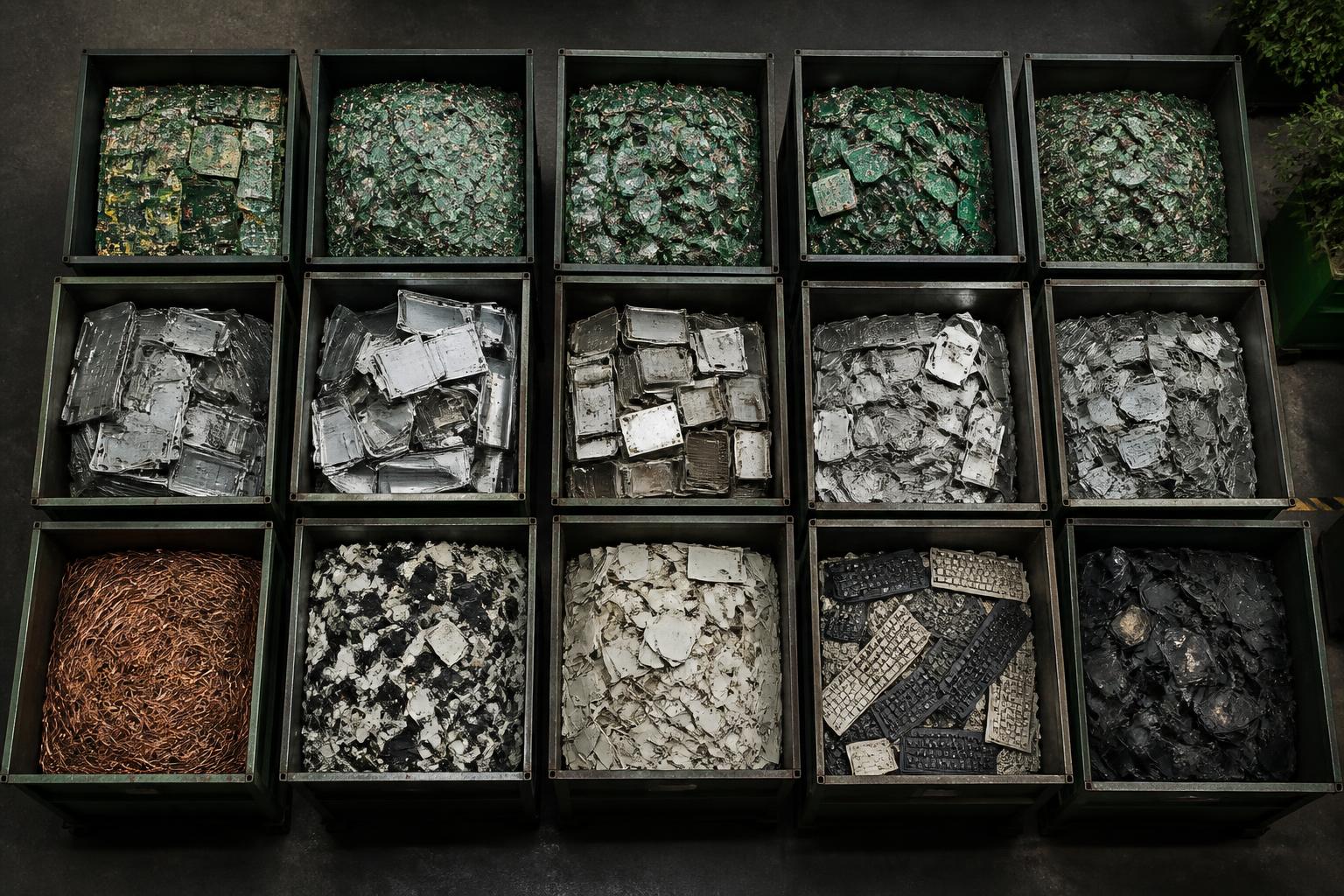 Sorted recovery streams of electronics materials